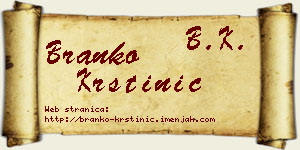 Branko Krstinić vizit kartica